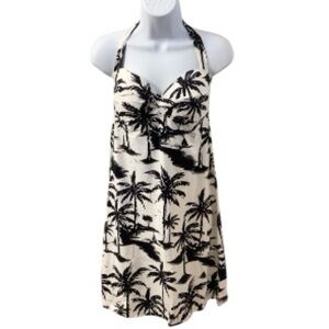 Tommy Bahama Black White Palm Tree Tropical Print Dress - 00